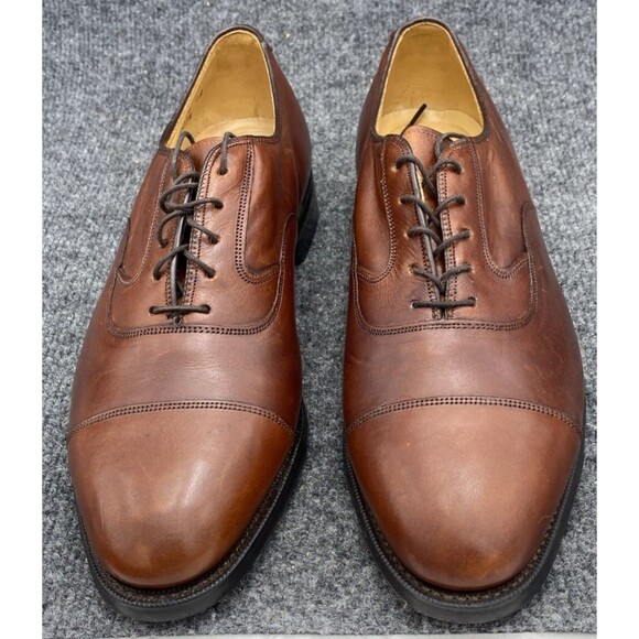 Johnston Murphy Limited Collection Brown Leather Cap Toe Oxfords 24-93140 8.5 D